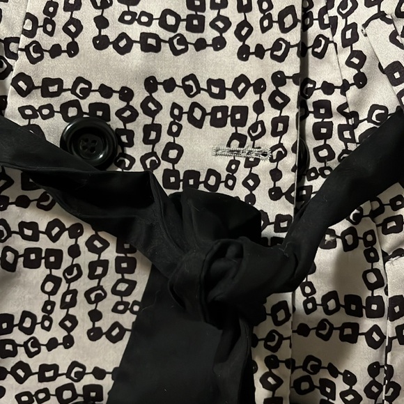 Womens Lapis Taupe & Black Belted Light Weight Trench Coat medium - Picture 4 of 12